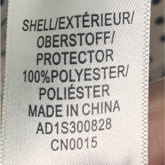 Adrianna, Papell sz  LG black and white polkadot, Georgette pleated‎ blouse - Picture 9 of 10